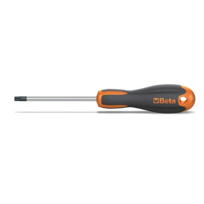 Clé mâle avec poignée pour vis Torx® à six pans creux, chromée, pointes noires T7