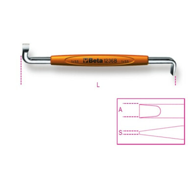 Tournevis coudé pour vis à fente 0,8 x 4 MM