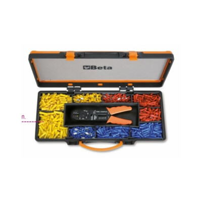Pince à cosses modèle léger avec assortiment de 450 cosses