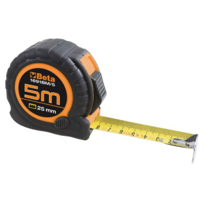 Mètre ruban avec boîtier bi-matière ABS résistant aux chocs et ruban en acier, classe de précision 5 MM BETA 18016910205