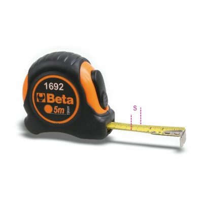 Mètre ruban avec boîtier bi-matière ABS résistant aux chocs et ruban en acier, classe de précision 5 MM BETA 18016920055