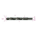 Foret acier HSS série courte, cylindrique, bruni, à queue réduite (diamètre 13 mm) diamètre 16,5 MM
