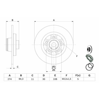 Jeu de disques de frein BOSCH 0 986 479 015