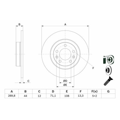 Jeu de disques de frein BOSCH 0 986 479 130