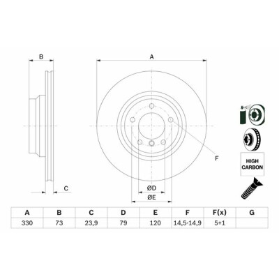 Jeu de disques de frein BOSCH 0 986 479 215
