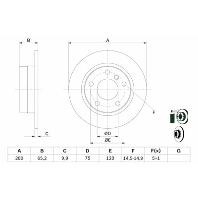 Jeu de disques de frein BOSCH 0 986 479 217