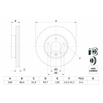 Disque de frein (1 unité) BOSCH 0 986 479 248