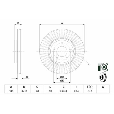 Jeu de disques de frein BOSCH 0 986 479 595