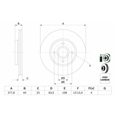 Jeu de disques de frein BOSCH 0 986 479 659