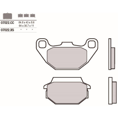 Jeu de plaquettes de frein BREMBO 07022XSBRE