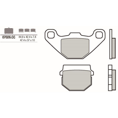Jeu de plaquettes de frein BREMBO 07026BRE