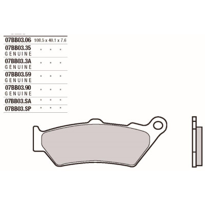 Jeu de plaquettes de frein BREMBO 07BB0390BRE