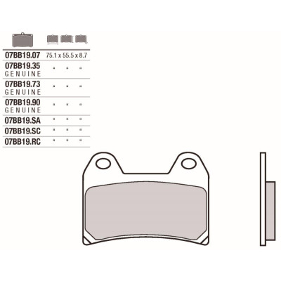 Jeu de plaquettes de frein BREMBO 07BB19SABRE