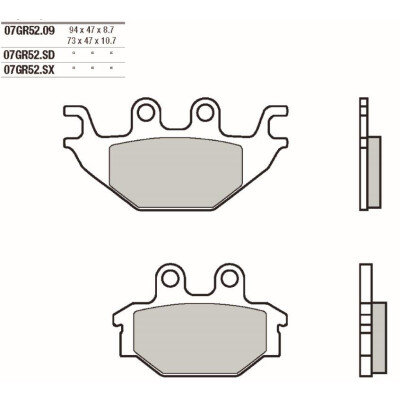 Jeu de plaquettes de frein BREMBO 07GR5209BRE