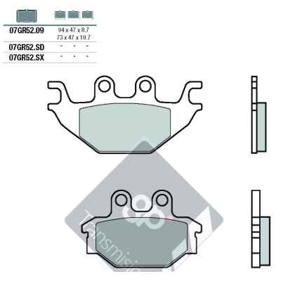 Jeu de plaquettes de frein BREMBO 07GR52SDBRE