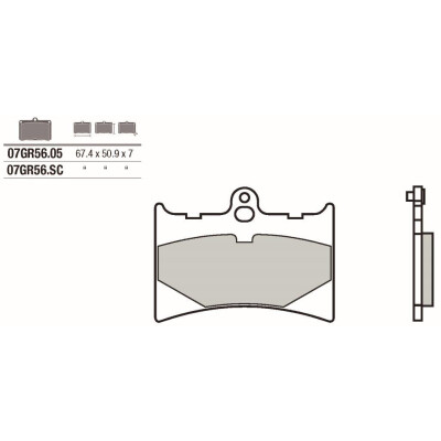 Jeu de plaquettes de frein BREMBO 07GR5605BRE