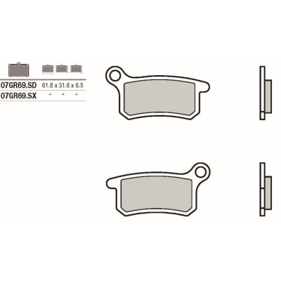 Jeu de plaquettes de frein BREMBO 07GR69SDBRE