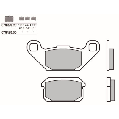 Jeu de plaquettes de frein BREMBO 07GR78SDBRE