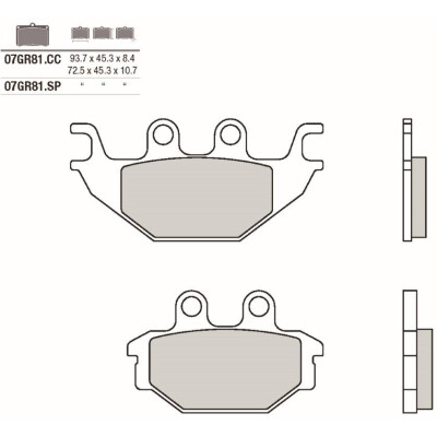 Jeu de plaquettes de frein BREMBO 07GR81SPBRE