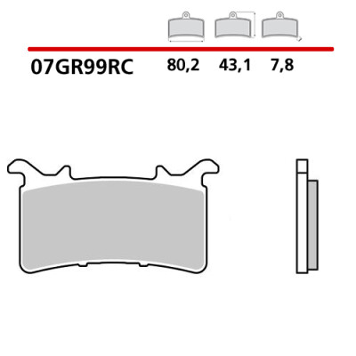 Jeu de plaquettes de frein BREMBO 07GR99RCBRE