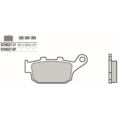 Jeu de plaquettes de frein BREMBO 07HO2711BRE