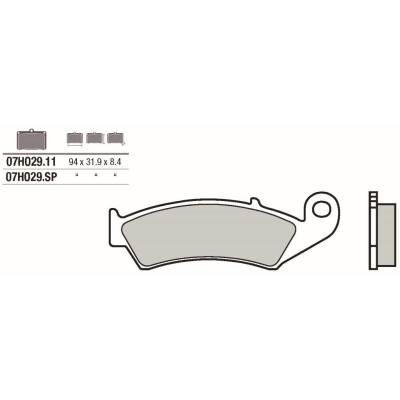 Jeu de plaquettes de frein BREMBO 07HO2911BRE