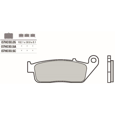 Jeu de plaquettes de frein BREMBO 07HO3005BRE