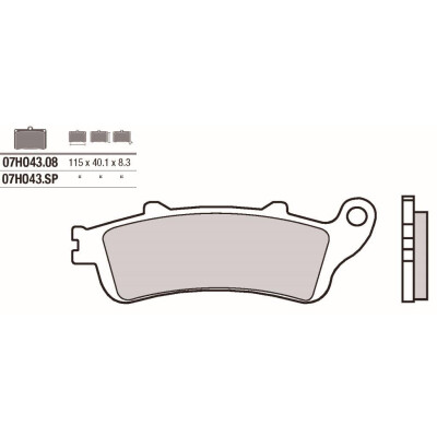 Jeu de plaquettes de frein BREMBO 07HO4308BRE