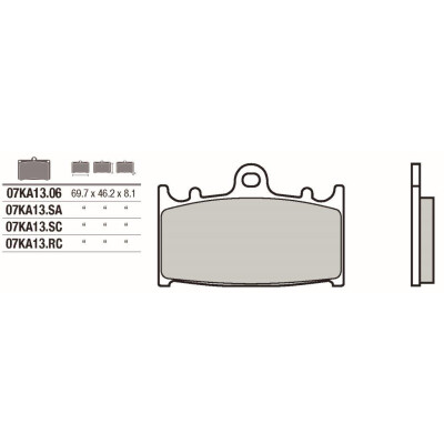 Jeu de plaquettes de frein BREMBO 07KA13SABRE