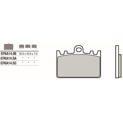 Jeu de plaquettes de frein BREMBO 07KA1406BRE