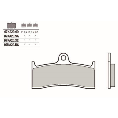 Jeu de plaquettes de frein BREMBO 07KA20SABRE