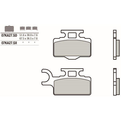 Jeu de plaquettes de frein BREMBO 07KA27SXBRE