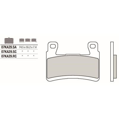 Jeu de plaquettes de frein avant Brembo Racing Sinter 07KA29SCBRE