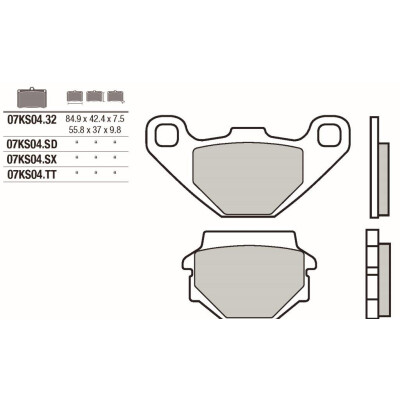 Jeu de plaquettes de frein BREMBO 07KS0432BRE