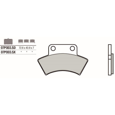 Jeu de plaquettes de frein BREMBO 07PO03SDBRE