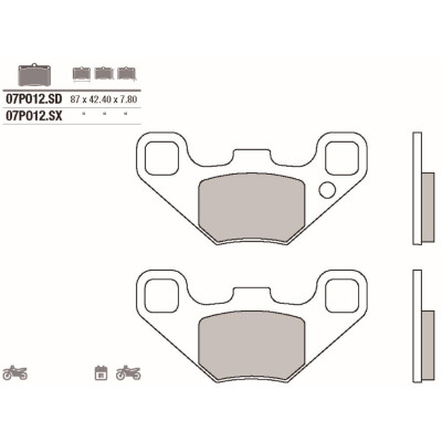 Jeu de plaquettes de frein BREMBO 07PO12SDBRE