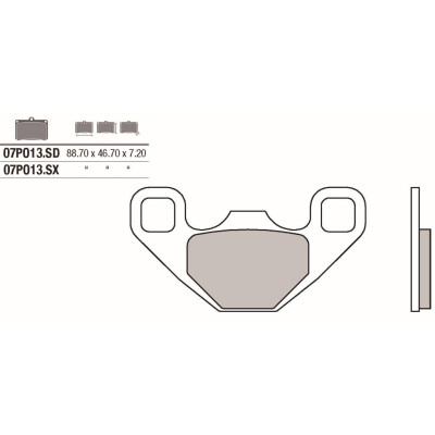 Jeu de plaquettes de frein BREMBO 07PO13SDBRE