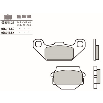 Jeu de plaquettes de frein BREMBO 07SU1121BRE