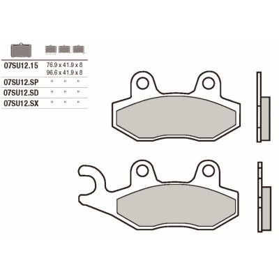 Jeu de plaquettes de frein BREMBO 07SU12TTBRE