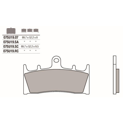 Jeu de plaquettes de frein BREMBO 07SU19LABRE