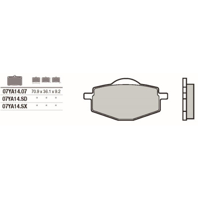 Jeu de plaquettes de frein BREMBO 07YA14SDBRE