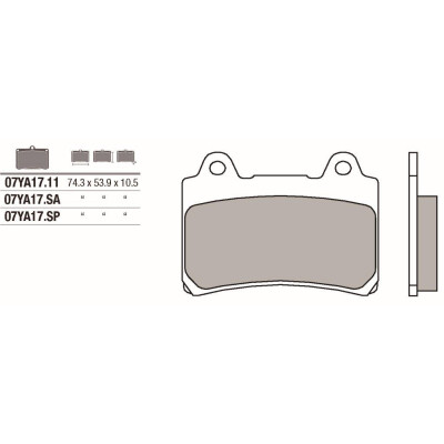 Jeu de plaquettes de frein BREMBO 07YA17SABRE