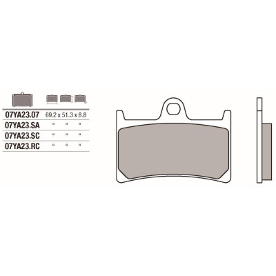 Jeu de plaquettes de frein BREMBO 07YA23SABRE