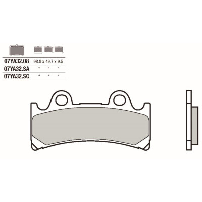 Jeu de plaquettes de frein avant Brembo Racing Sinter 07YA32SCBRE