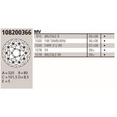 Disque de frein Brembo d'origine MV AVG 1000 RR TAMBUR