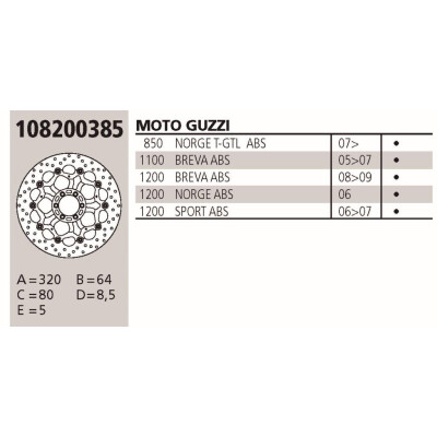 Disque de frein Brembo d'origine GUZZI BREVA 1.0