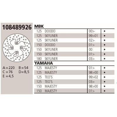 Disque de frein Brembo d'origine YAMAHA 125/150 MAJEST
