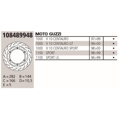Disque de frein Brembo d'origine MOTO GUZZI 1000