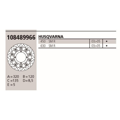 Disque de frein Brembo d'origine HUSQVARNA SMR