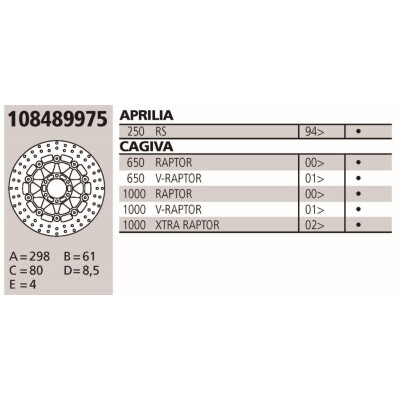Disque de frein Brembo d'origine APRILIA RS 250